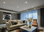 清新淡雅的现代简约90平米二居室客厅窗帘装修效果图