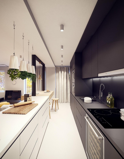 时尚舒适的欧式风格70平米二居室厨房装修效果图