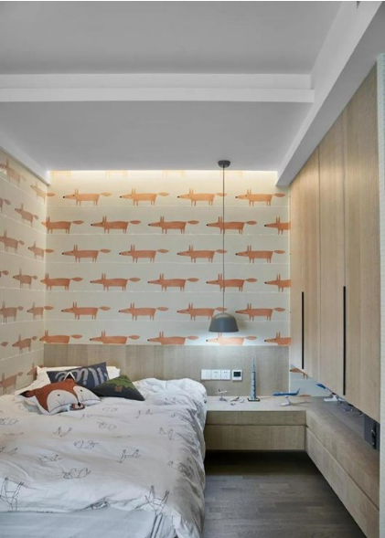 清新淡雅的现代简约90平米二居室儿童房装修效果图