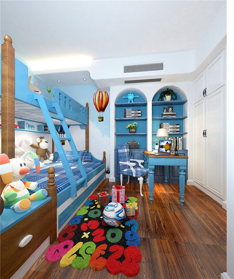 浪漫的地中海风格120平米三居室卧室装修效果图