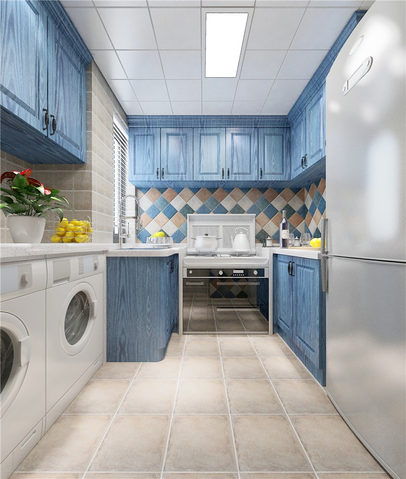 浪漫的地中海风格120平米三居室厨房装修效果图