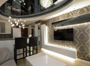 奢华时尚欧式风格70平米一居室客厅电视背景墙装修效果图