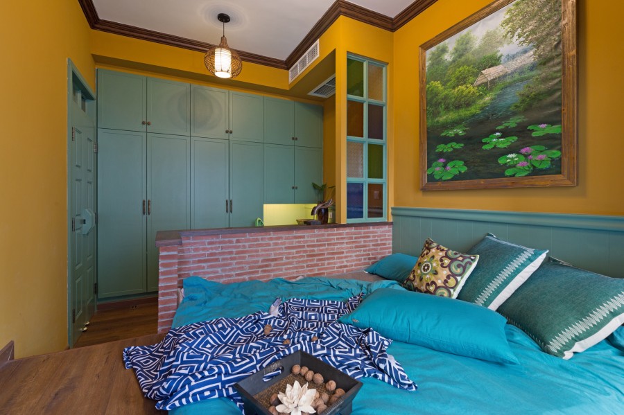 迷情的东南亚风格50平米一居室卧室装修效果图