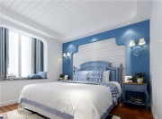 浪漫的地中海风格120平米三居室卧室窗户装修效果图