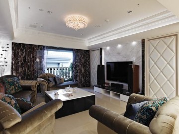 尊贵的新古典风格120平米三居室装修效果图