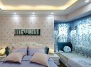 高端典雅欧式风格110平米三居室卧室背景墙装修效果图