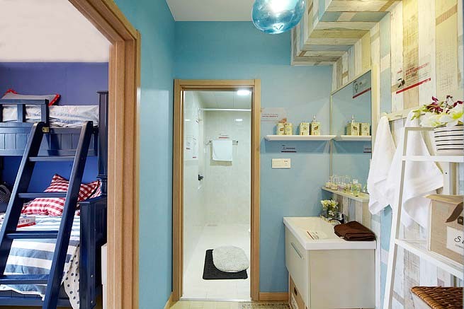 清爽舒适的地中海风格70平米公寓卫生间装修效果图