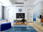 浪漫的地中海风格120平米三居室客厅装修效果图