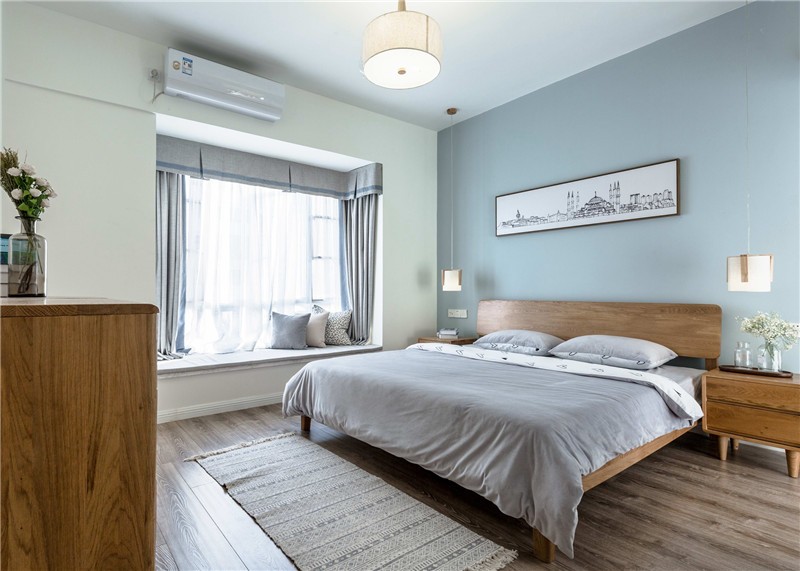 朴素自然的日式风格120平米三居室卧室装修效果图