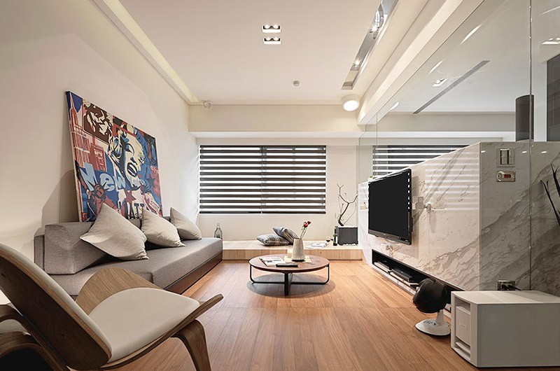 独特的日式风格60平米公寓客厅装修效果图