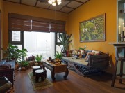迷情的东南亚风格50平米一居室客厅装修效果图