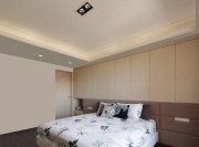 实木简中式风格80平米一居室卧室背景墙装修效果图