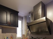 中式宫廷风格80平米公寓厨房橱柜装修效果图
