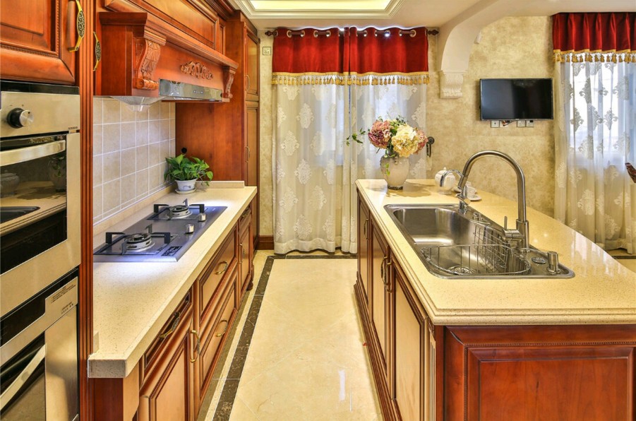 高贵气派欧式风格300平米别墅厨房橱柜装修效果图