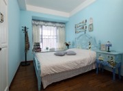 蓝色唯美的地中海风格150平米别墅卧室装修效果图