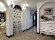 蔚蓝基调的地中海风格130平米三居室玄关过道装修效果图