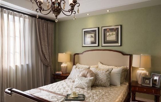 质朴温暖美式风格100平米复式loft卧室背景墙装修效果图