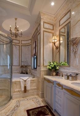高贵奢华美式风格180平米别墅卫生间浴室柜装修效果图