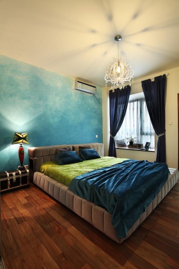 梦幻湖蓝的地中海风格60平米公寓装修效果图