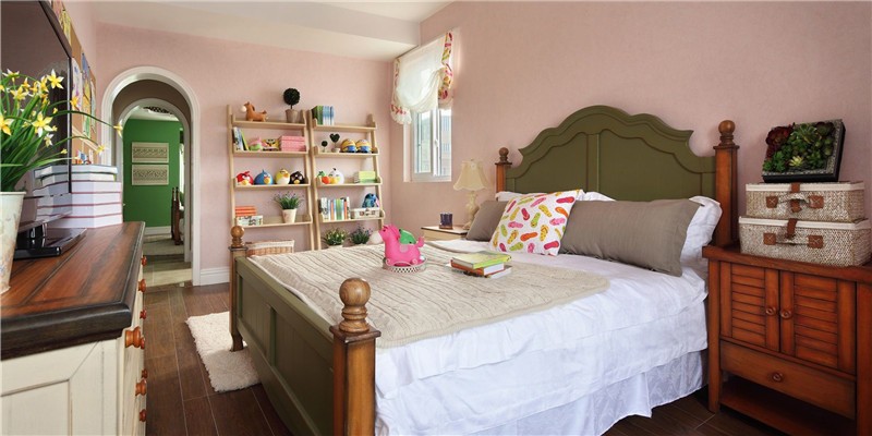纯净幽雅的田园风格100平米二居室儿童房装修效果图
