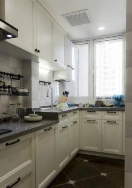 典雅简约美式风格100平米三居室厨房橱柜装修效果图
