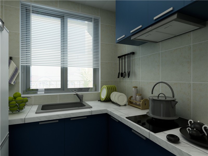 情趣十足的地中海风格110平米三居室厨房装修效果图