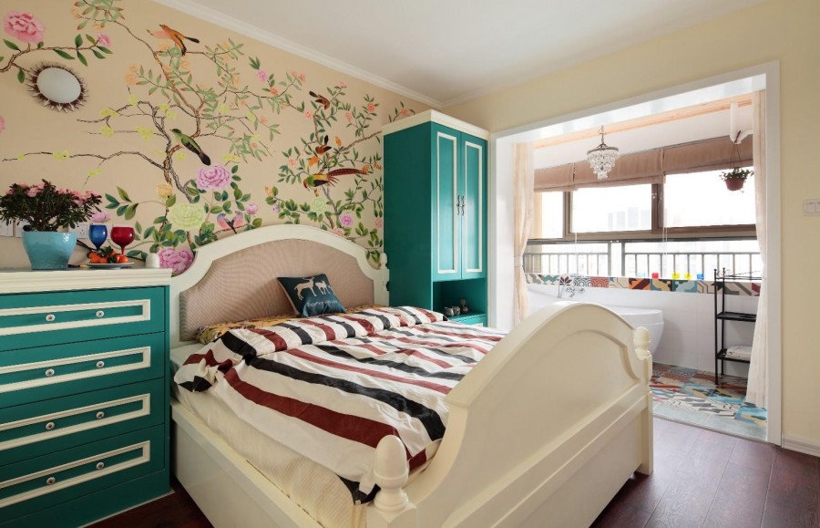 精美创意地中海风格70平米公寓卧室装修效果图
