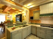 温馨的地中海风格100平米复式厨房装修效果图