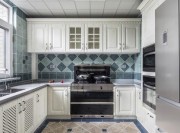 经典舒爽美式风格120平米三居室厨房橱柜装修效果图