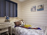 蔚蓝基调的地中海风格130平米三居室卧室装修效果图