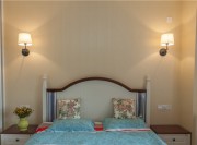 温馨蓝调的地中海风格100平米三居室卧室装修效果图