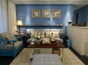 简约地中海风格80平米二居室客厅装修效果图
