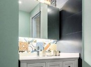 明亮宽敞美式风格100平米二居室卫生间浴室柜装修效果图