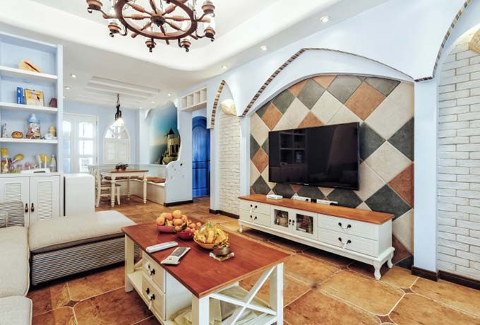 梦幻地中海风格50平米一居室装修效果图