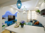 梦中的地中海风格50平米一居室客厅装修效果图