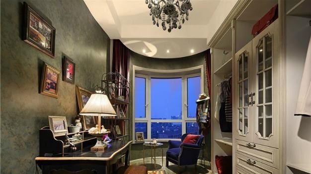 浪漫美观美式风格80平米二居室书房窗户装修效果图