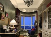 浪漫美观美式风格80平米二居室书房窗户装修效果图