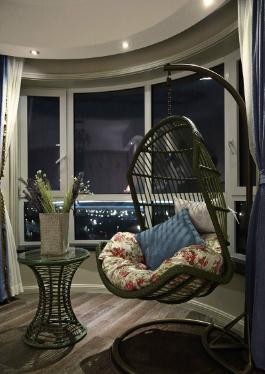 浪漫美观美式风格80平米二居室卧室窗户装修效果图