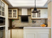 优雅淡黄美式风格140平米四居室厨房橱柜装修效果图