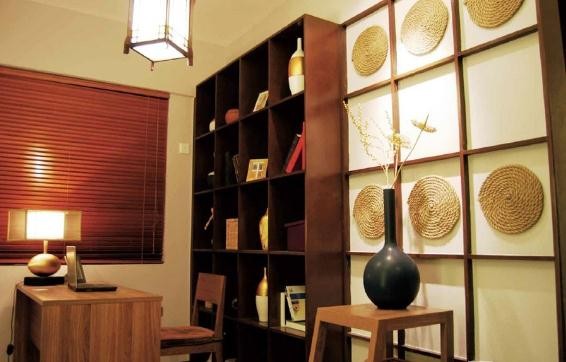 清爽中式风格60平米小户型客厅壁橱装修效果图