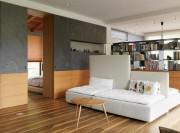静谧自然日式风格200平米别墅客厅背景墙装修效果图
