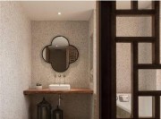 淡薄简约日式风格110平米三居室卫生间浴室柜装修效果图
