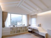 多元混合日式风格150平米别墅卧室飘窗装修效果图