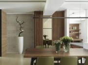 连贯淡雅日式风格160平米四居室餐厅背景墙装修效果图