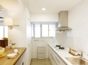 清新舒适的日式风格70平米一居室厨房橱柜装修效果图