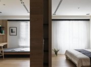 自然通透日式风格60平米公寓卧室隔断装修效果图