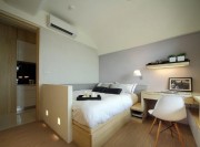 现代温馨日式风格120平米四居室卧室吊顶装修效果图