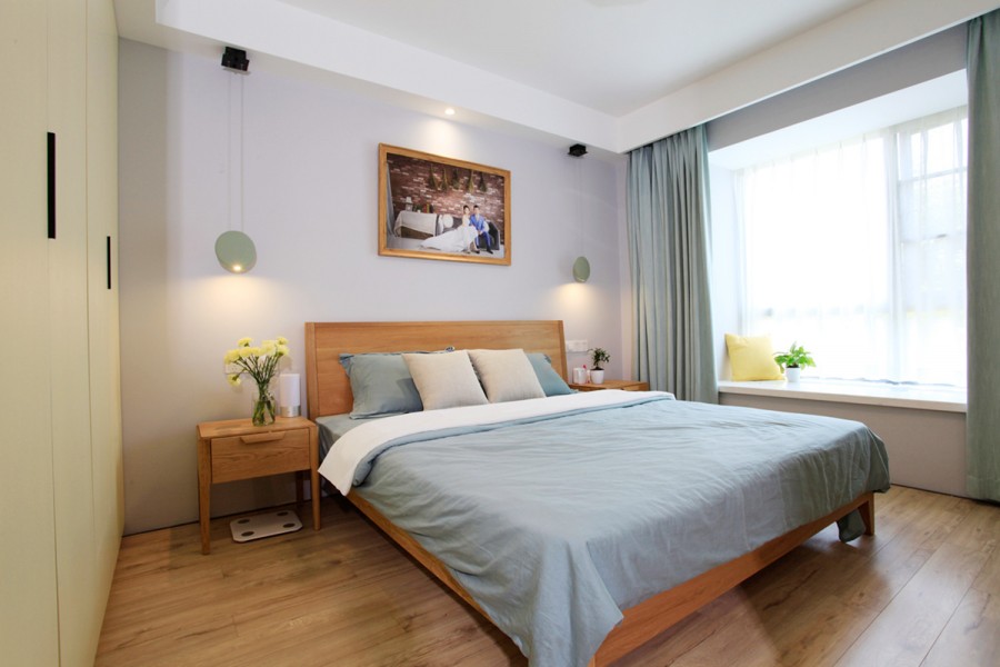 简洁的北欧风格二居室卧室装修效果图