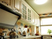 舒适的田园风格50平米一居室厨房装修效果图