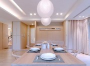 多元混合日式风格150平米别墅餐厅吊顶装修效果图